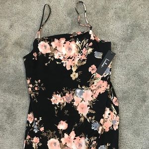 Lulus black floral dress